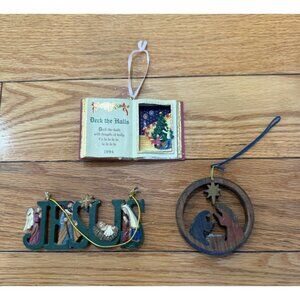 Lot Of 3 Religious Ornaments Vintage